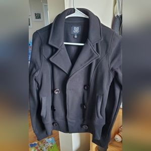 Black Cropped Peacoat
